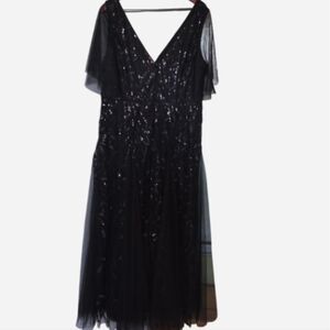 Ever-Pretty Women's Sequin Sparkly V-Neck Short Sleeve A-LineFloor Length 18